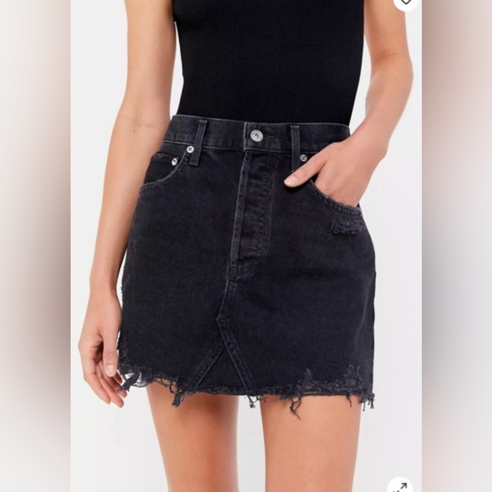 AGOLDE Quinn High Rise Mini Skirt Black